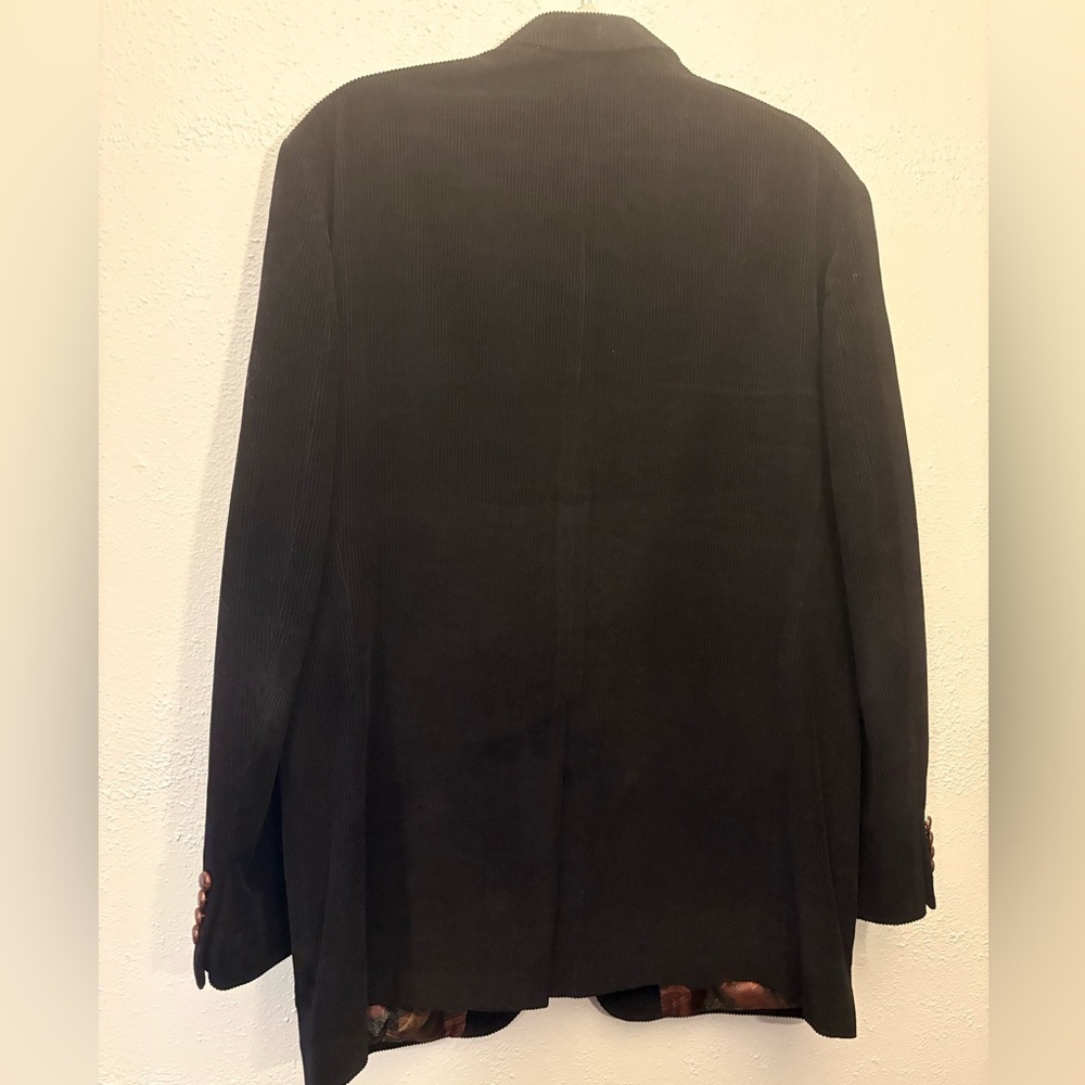 Lauren Ralph Lauren Blazer 42L Black Cotton Corduroy Preppy Sport Coat Jacket - Picture 3 of 9
